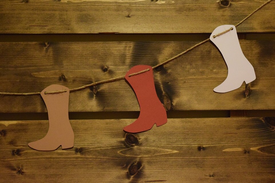 Cowboy Boot Garland Cowboy Boot Banner Large 5 Boots Etsy