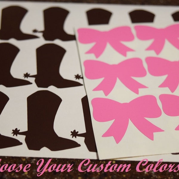 Boots or Bows Gender Reveal Decals, Boots or Bows Stickers, Country Baby Shower, Gender Vote Decals, Barn Wedding, Farm Baby Shower Cups