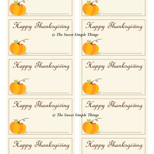 Thanksgiving Place Cards - Etsy