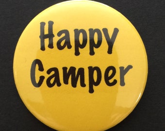happy, camp, camper, confidence, brooch, pin, badge, pin up, rockabilly, meme funny, humour