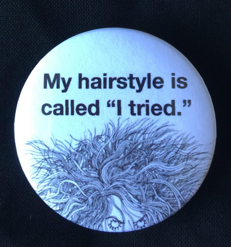 Hair Hairstyle Crazy Brooch Quotes Hollywood Badge Pin Etsy