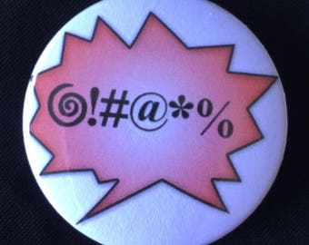 swearing, swear words, brooch, quotes, Hollywood, badge, pin up, rockabilly, Vintage, funny, humour