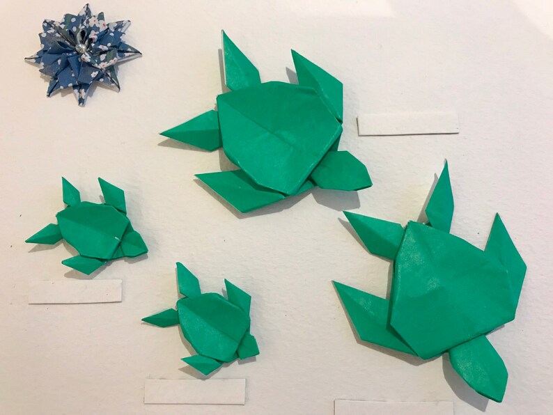 Schildkröte Origami Familie besondere gerahmte Bild | Etsy