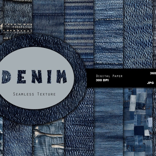 Denim Seamless Texture, Digital Paper, Fabric Texture,Scrapbook Paper,Seamless Background,Seamless Pattern,Backdrop, Collage Paper,Navy Blue