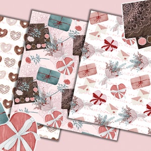 Valentinstag nahtlose Muster Digitalpapier, Scrapbook Papier, Stoff-Design, Geschenk-Wrap-Muster, von Hand gezeichnet Design, persönliche und kommerzielle Nutzung Bild 2