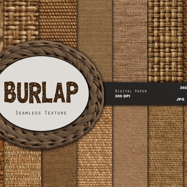 Burlap Seamless Texture, Digital Paper, Hessian Texture, Scrapbook Paper, Background, Seamless Pattern, Fabric Texture, Collage Supplies