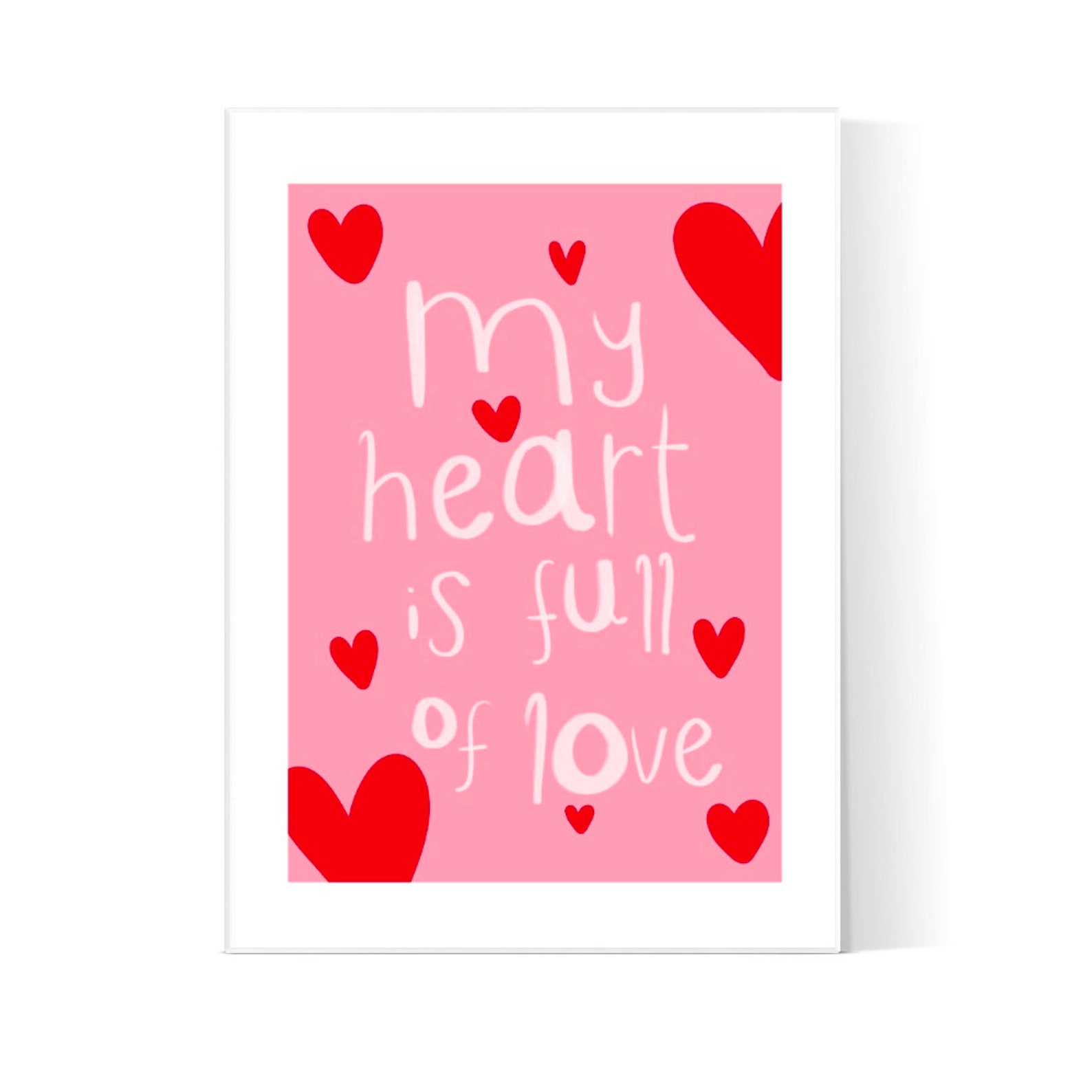 My Heart Is Full Of Love Quote Wall Art Motivational Warm Etsy