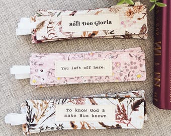 Fabric Bookmark | Christian Homeschool Mom  Woman | Soli Deo Gloria | Classical Conversations