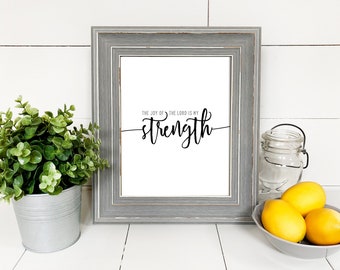 The Joy of the Lord Is My Strength | Scripture Verse Printable | Modern Farmhouse Decor | Farmhouse Fresh |  DIY Decor
