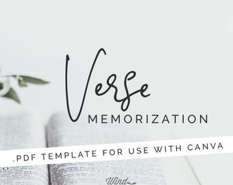 Charlotte Mason Verse Memorization Printable *.PDF TEMPLATE for use with Canva*