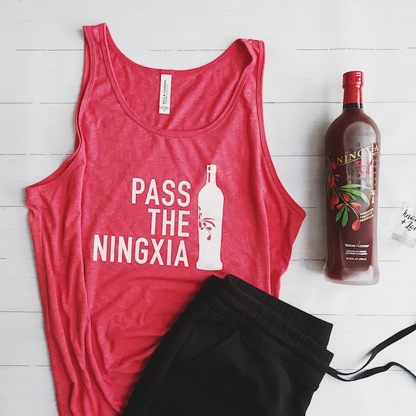 Pass the NingXia • Rotes Triblend Unisex Tank Top