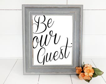 Be Our Guest Printable Digital Download | Disney Inspired | Guest House Decor | Beauty & The Beast | Modern Farmhouse Decor | Simple Living