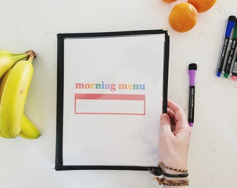 Morning Menu Printables • Homeschool Printable • Morning Routine • Elementary School