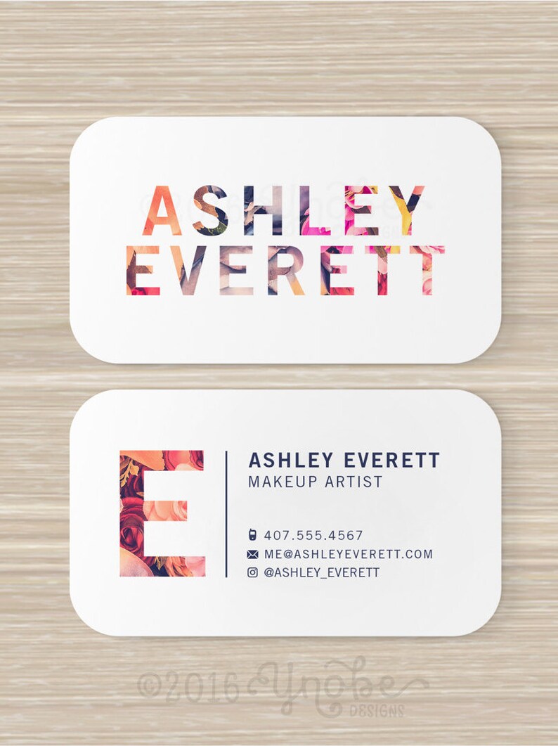 Floral Business Card Flowers Makeup Artist Vistaprint 3.5