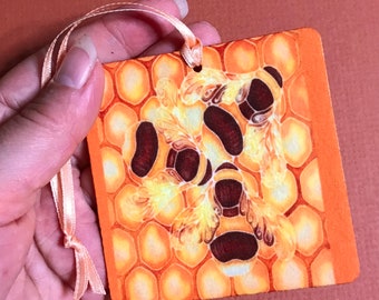 HonigBienen Lufterfrischer - Hummeln Garderobe Duftstoffe - Bienen auf Wabe Auto Novelty Lufterfrischer.