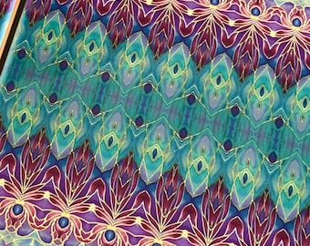 Persian Style Wall Tile - Turquoise Blue Purple Bathroom Tiles - Home Decor - Kitchen Tile - Bohemian Tile