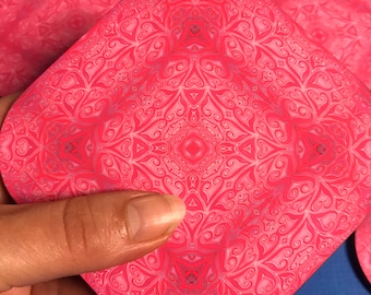 Pink Hearts Mug Coasters- SALE now 50% OFF - Drink Coasters - Contemporary Bright Pink Colour Drinks  Mats - Kitchenware Drinks Mats