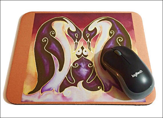 Peach Print Mouse Pad