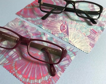 Shells Glasses and Screen Cleaning Cloth - Pale Blue, Pink & Lilac Screen Cleaning Cloth for Computer, Tablet or Phone, Camera Lens