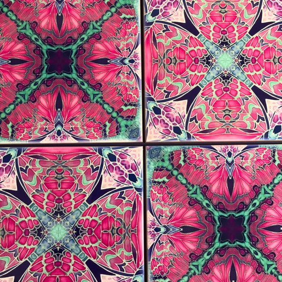 Kaleidoscope Pastel Pink Geometric Rug