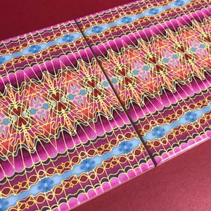 Carnival Magenta Wall Tile - Pink Gold Blue Red Bathroom Kitchen Tiles - Bohemian Home Decor