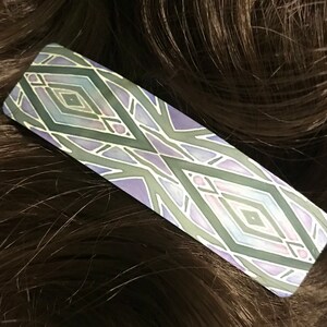 Aztec Diamond Style Hair Clip - Purple Lilac Charcoal Hair Slide Barrette - Girl's Hair Jewellery - Women's Hair Accessory