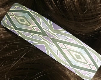 Azteekse Diamond Style Hair Clip - Paarse Lilac Houtskool Hair Slide Barrette - Girl's Hair Sieraden - Women's Hair Accessoire