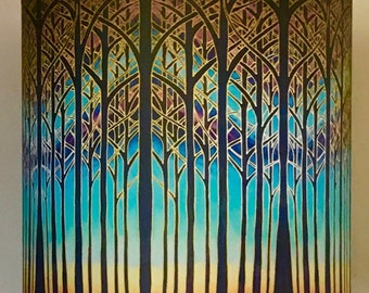 Cathedral Trees Table Lamp Shade Tree Branches Art Lampshade Etsy