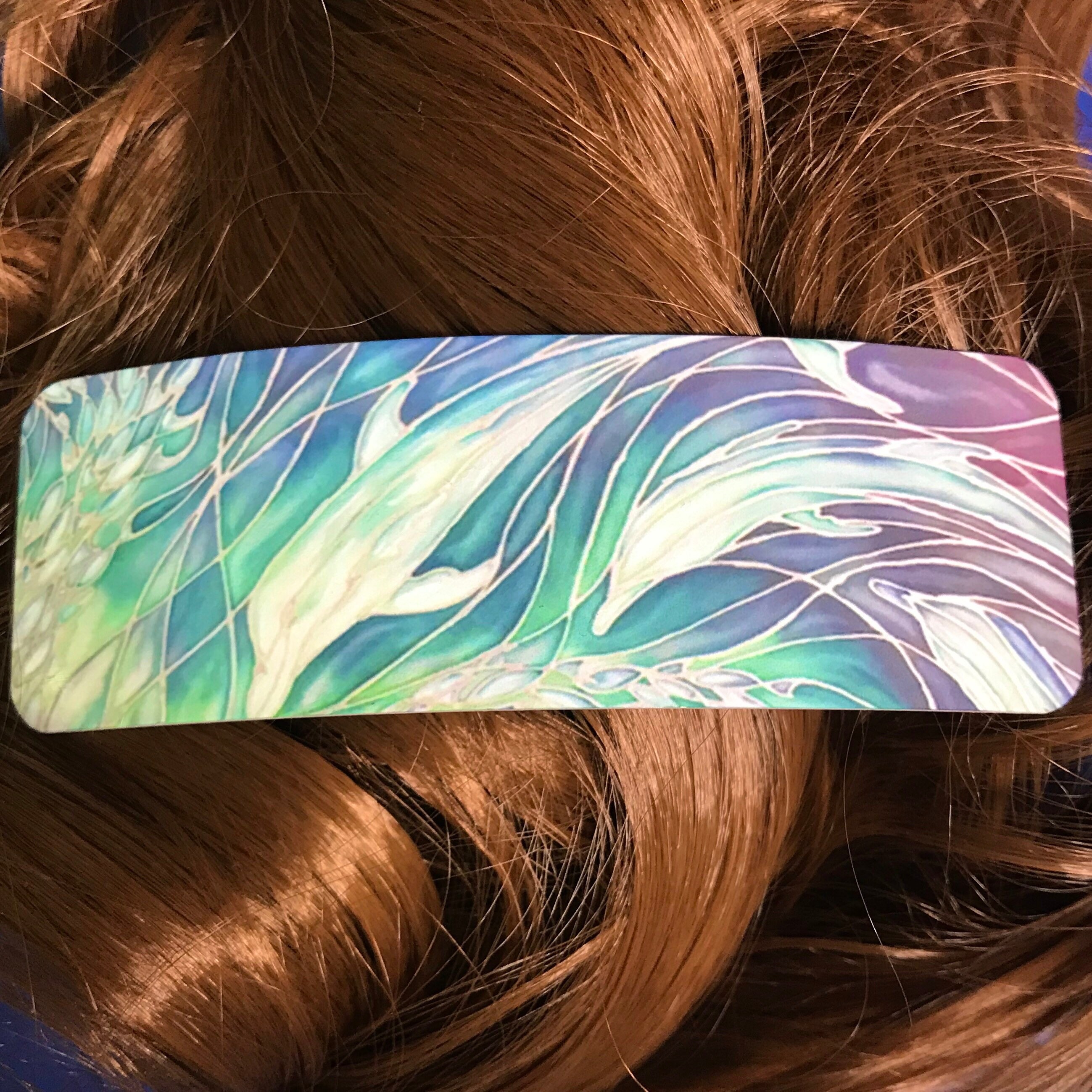Turquoise Blue Green Purple Dolphin Hair Slide Large Hair | Etsy UK