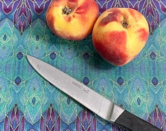 Persian Glass Chopping Board - Mediterranean Purple Turquoise Kitchen Decor - Rectangle or Round Counter Saver, Pot Stand, Trivet, Platter.