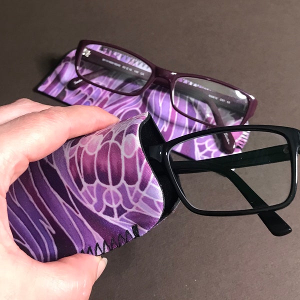 Pflaume Schokolade lila Motte weiche Gläser Fall - Schutzbrille Beutel - Stoff Slip auf Lesebrille Fall für Tasche oder Handtasche