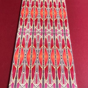 Oriental Style Wall Tile - Cranberry Red Gold Bathroom Kitchen Tiles - Bohemian Home Decor
