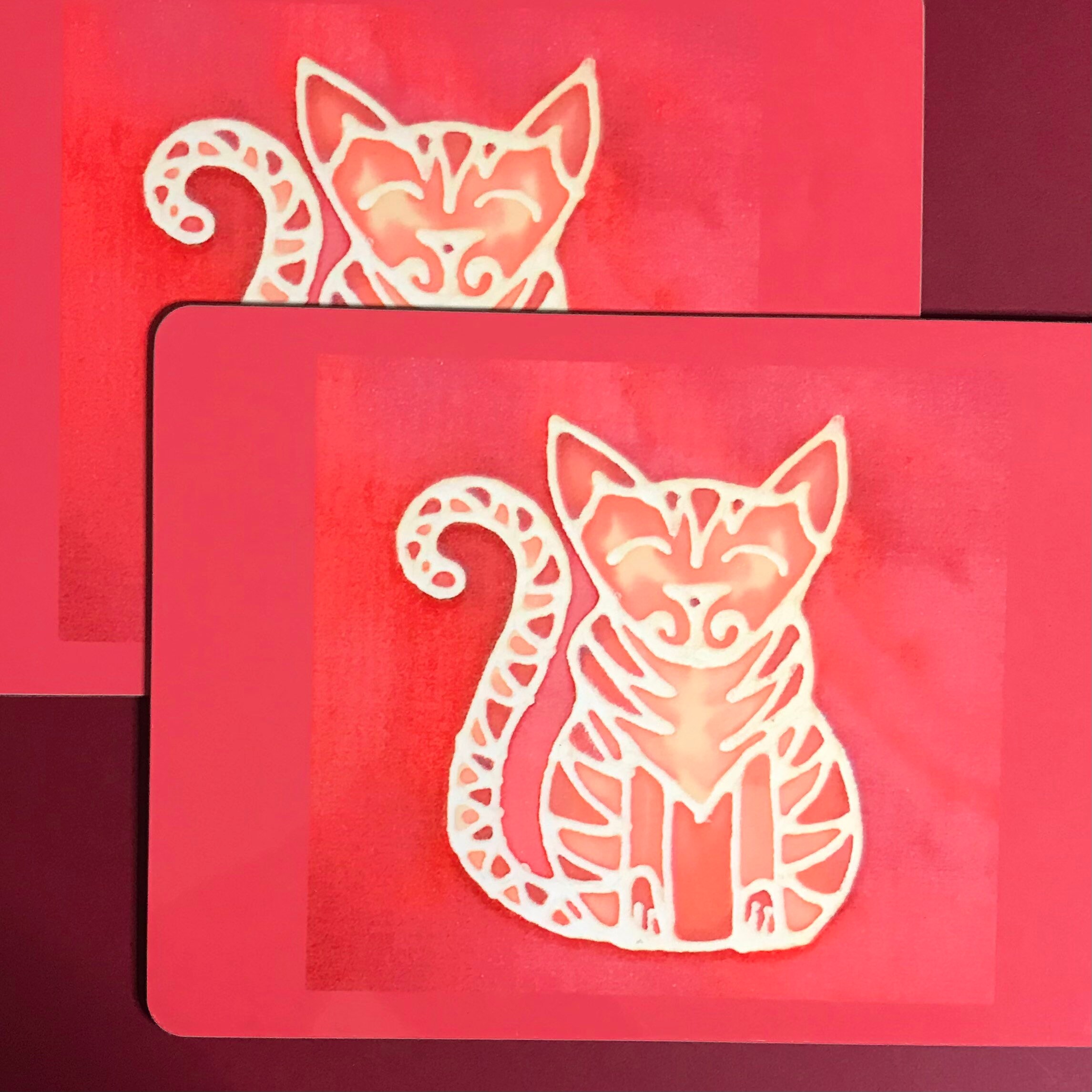 Pair of Ginger Tabby Cat Table Mats Now less than HALF Etsy