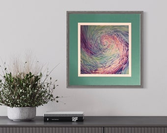 Sunset Lit Shoal Print - Pink Green Turquoise and Purple Print from Original Silk Painting - Art for any room Bedroom bathroom living room.