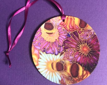 Honigbienen und Blumen Lufterfrischer - Hummeln Garderobe Düfte - Bienen und bunte Blumen Car Novelty Air Freshener.
