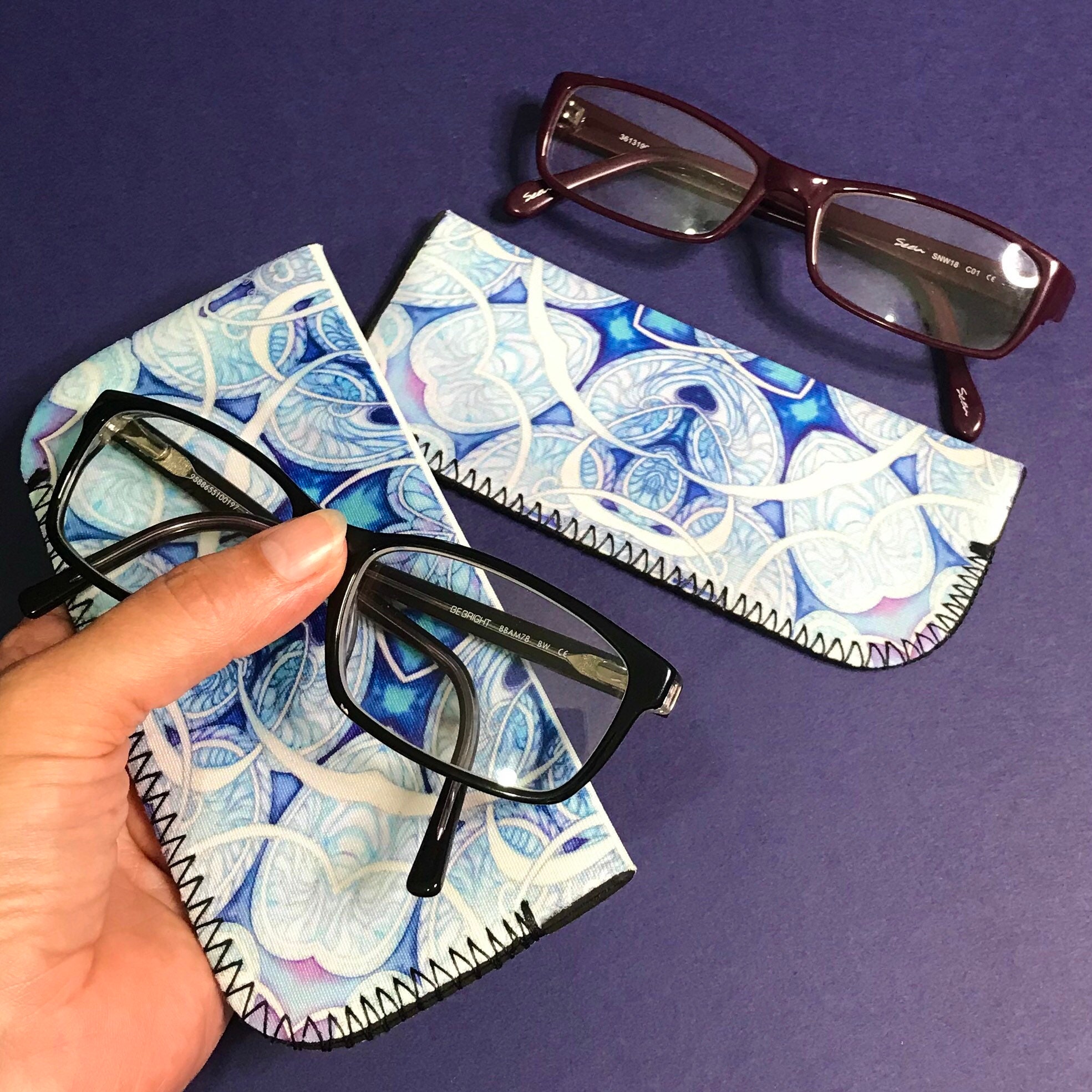 Delft Nautilus Shell Soft Fabric Glasses Case Slip on Spectacles Case in  Blue and White Protective Glasses Pouch -  Canada