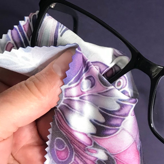 Panno per la pulizia degli occhiali a farfalla viola carbone Panno per la  pulizia dello schermo per tablet o telefono Panno per la pulizia delle  lenti Regalo -  Italia
