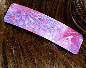 Pink Lilac Butterfly Hair Slide - Rose Hair Barrette - Pretty Hair Jewelry Accessory Gift for Women or Girls