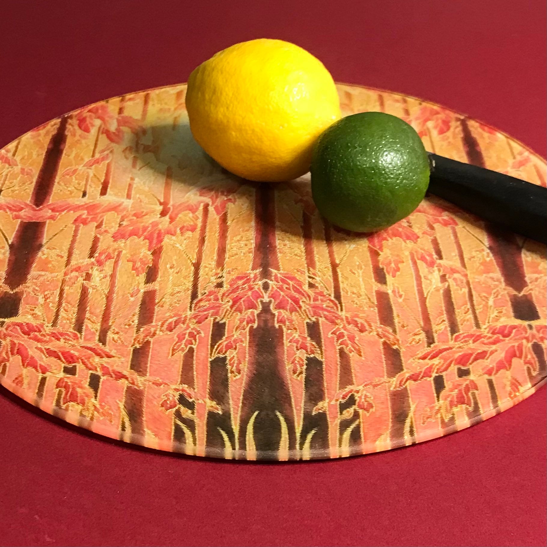 Bäume Glas Schneidebrett Orange Terrakotta Küche Dekor | Etsy