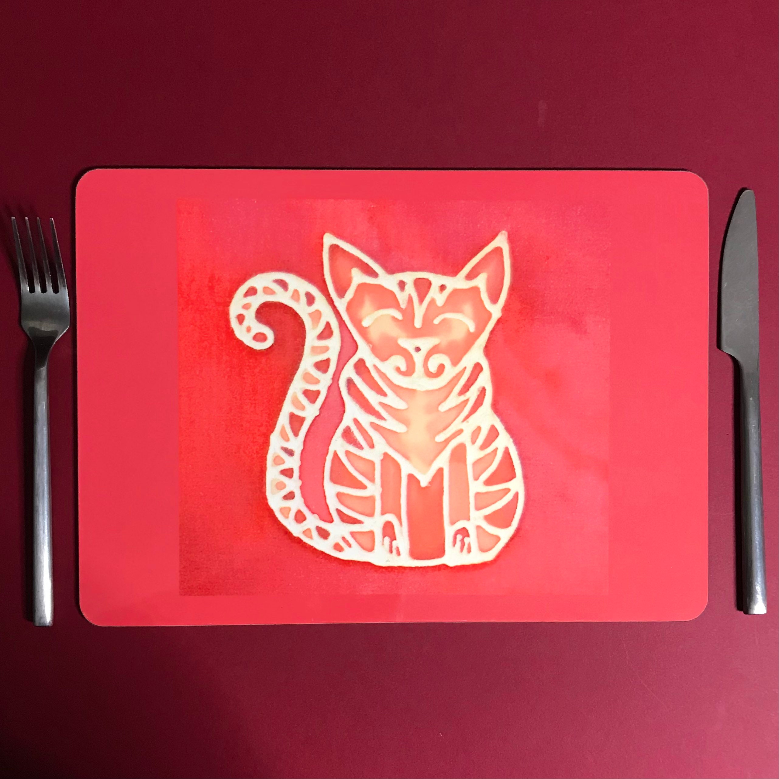 Pair of Ginger Tabby Cat Table Mats Now less than HALF Etsy