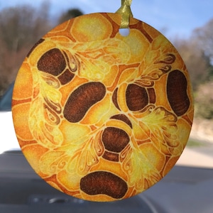 Honey Bees Air Freshener - Bumble Bee wardrobe fragrances - Bees on Honeycomb Car Novelty Air Freshener.