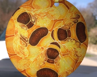 Honigbienen Lufterfrischer - Hummeln Garderobe Düfte - Bienen auf Waben Auto Novelty Air Freshener.
