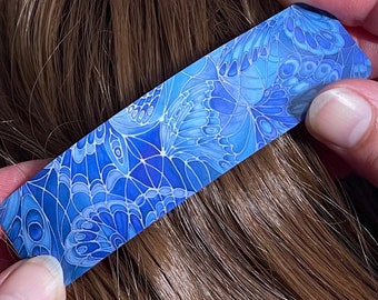 Hermoso pasador para el cabello con alas de mariposa de color azul profundo: pasador para el cabello de color azul, accesorio de joyería, regalo para mujeres y niñas