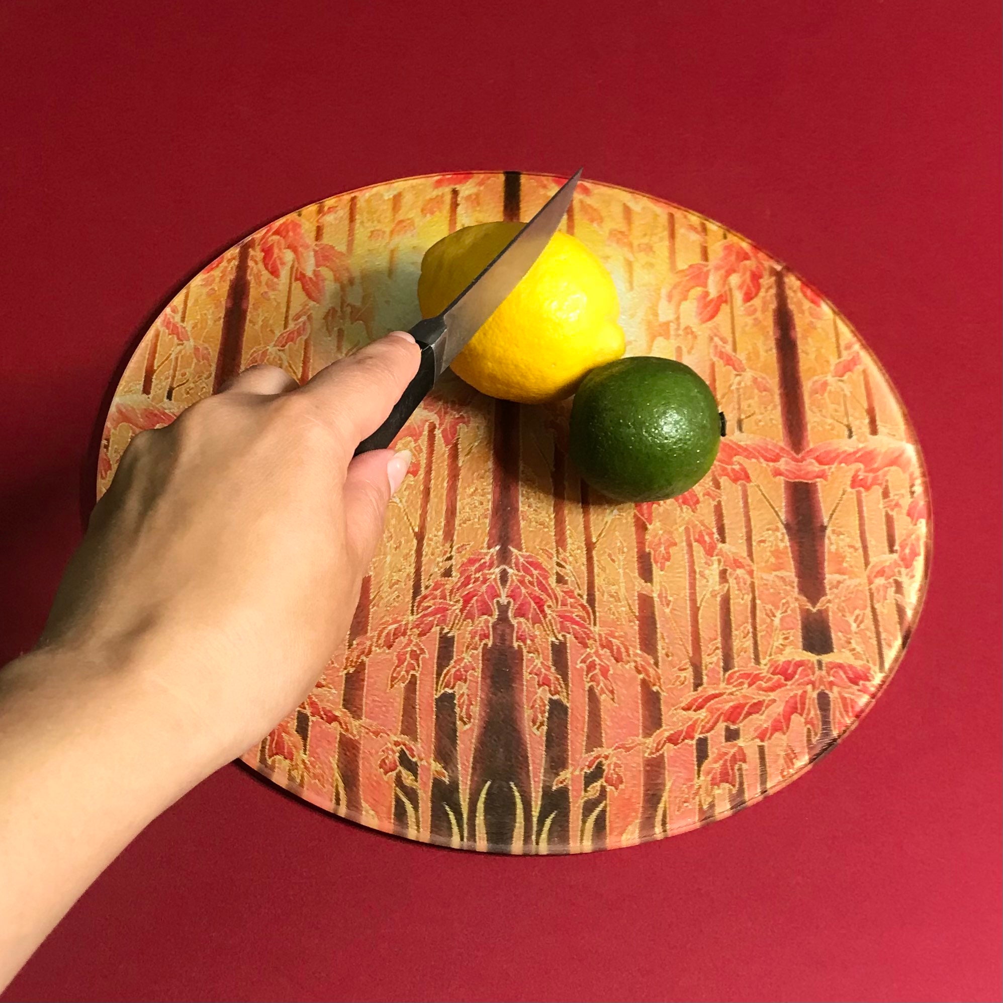 Bäume Glas Schneidebrett Orange Terrakotta Küche Dekor | Etsy