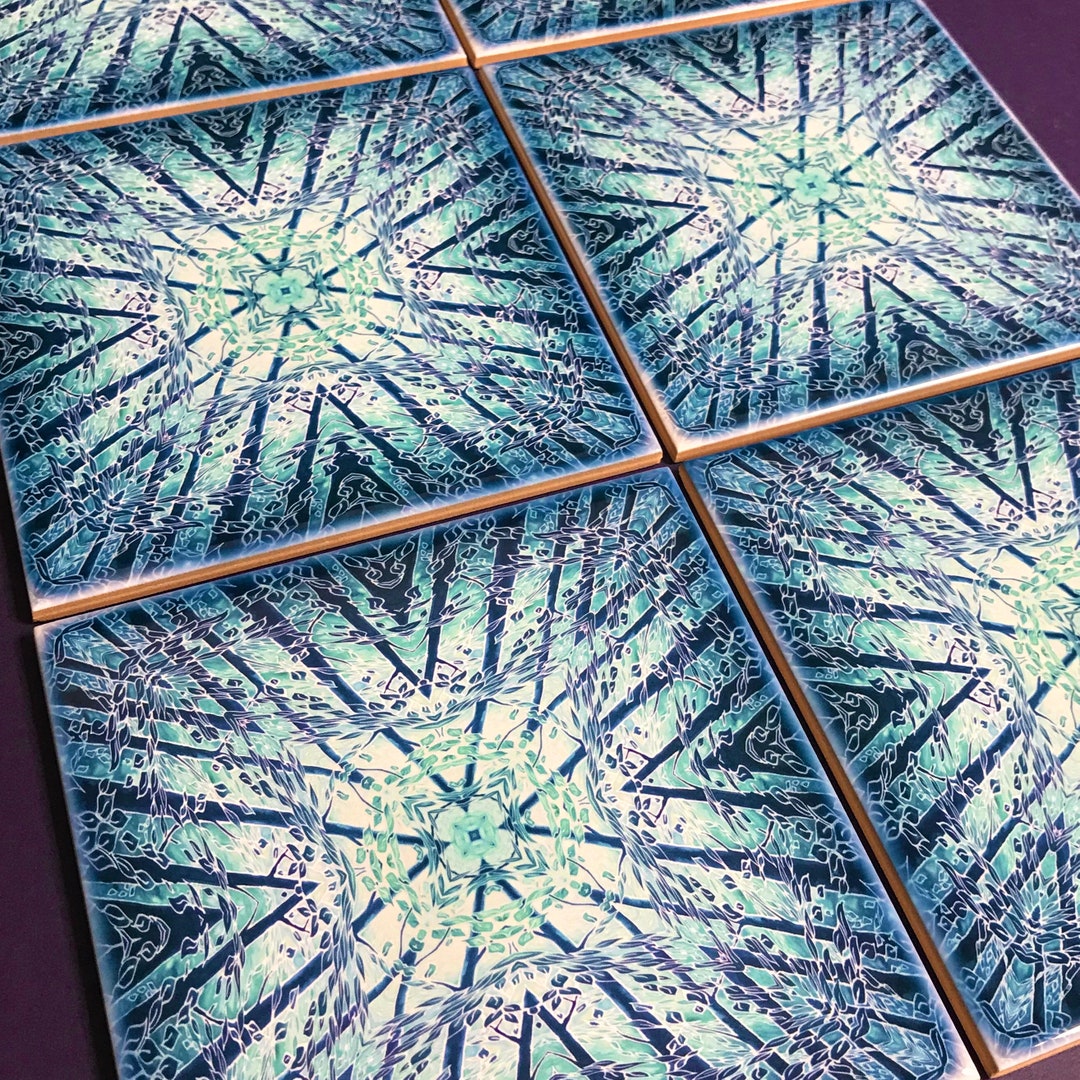 Kitchen Tile Art Bathroom Wall Tile Woodland Trees Hand Etsy