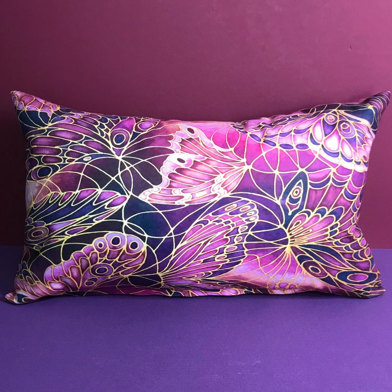 Burgundy Plum Butterflies Accent Pillow Pretty Pink Etsy UK
