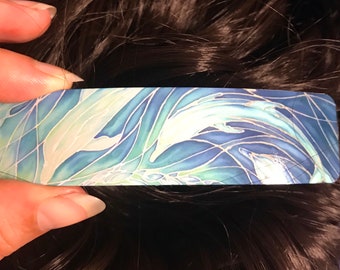 Blue Green Dolphins Hair Clip - Ocean Sea-life Hair Slide Hair Barrette Jewellery - Womens Hair Accessory Gift