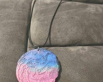 Customizable Pendant Necklace: Choose Color, Flower, Glitter (Glow in Dark)