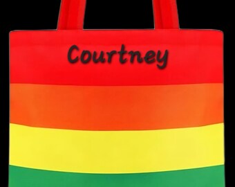 Customizable Rainbow Pride Tote Bag with Name – Personalized Pride Accessory