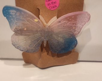 Glow in the dark butterfly hair barrette